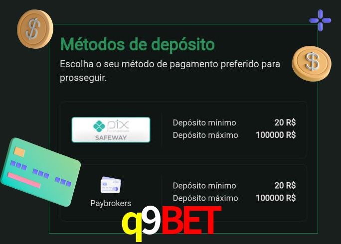 O cassino q9bet oferece uma grande variedade de métodos de pagamento